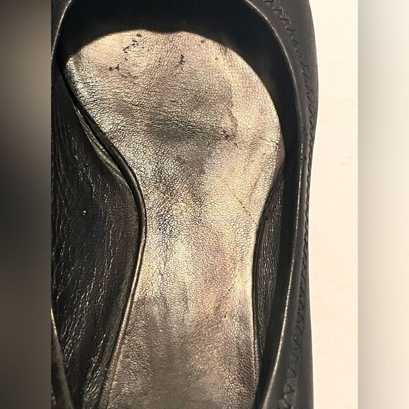 Tory Burch Black Leather Reva Ballet Flats Size 8.5 - Picture 6 of 10